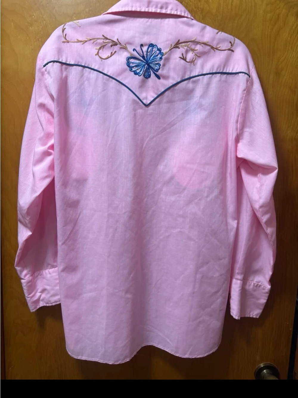 Vintage - H BAR C RANCHWEAR - Pearl Snap - Butterfly Embroidered Western Shirt - Picture 2 of 12
